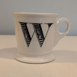 Anthropologie Ceramic 12 Ounce Monogram Initial W Coffee Mug